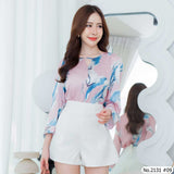 Maristar : No.2131 เสื้อแขนยาวพิมพ์ลาย | Printed Long Sleeve Blouse