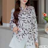 Maristar : No.2162 เสื้อแขนยาวพิมพ์ลาย | Printed Long Sleeve Blouse