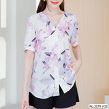 Maristar : No.2079 เสื้อแขนสั้นพิมพ์ลาย | Printed Short Sleeve Blouse