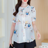 Maristar : No.2109 เสื้อแขนสั้นพิมพ์ลาย | Printed Short Sleeve Blouse