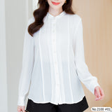 Maristar : No.2100 เสื้อแขนยาวสีพื้น | Solid Long Sleeve Blouse
