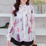 Maristar : No.2129 เสื้อแขนยาวพิมพ์ลาย | Printed Long Sleeve Blouse