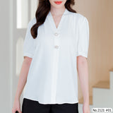 Maristar : No.2121 เสื้อแขนสั้นสีพื้น | Solid Short Sleeve Blouse