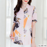 Maristar : No.2085 เสื้อแขนสั้นพิมพ์ลาย | Printed Short Sleeve Blouse