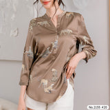 Maristar : No.2155 เสื้อแขนยาวพิมพ์ลาย | Printed Long Sleeve Blouse