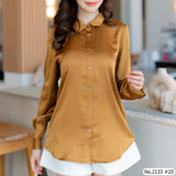 Maristar : No.2133 เสื้อแขนยาวสีพื้น | Solid Long Sleeve Blouse