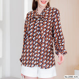 Maristar : No.2090 เสื้อแขนยาวพิมพ์ลาย | Printed Long Sleeve Blouse