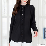 Maristar : No.2089 เสื้อแขนยาวสีพื้น | Solid Long Sleeve Blouse