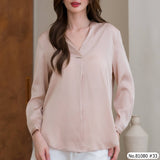 Vertier : No.81080 เสื้อแขนยาวสีพื้น | Solid Long Sleeve Blouse