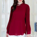 Miss Daisy : No.2103 เสื้อแขนยาวสีพื้น | Solid Long Sleeve Blouse