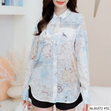 Vertier : No.81072 เสื้อแขนยาวพิมพ์ลาย | Printed Long Sleeve Blouse