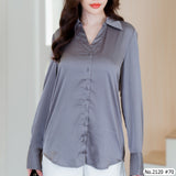 Miss Daisy : No.2120 เสื้อแขนยาวสีพื้น | Solid Long Sleeve Blouse