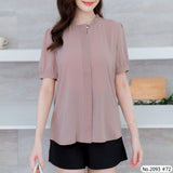 Miss Daisy : No.2093 เสื้อแขนสั้นสีพื้น | Solid Short Sleeve Blouse