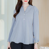 Maristar : No.2116 เสื้อแขนยาวสีพื้น | Solid Long Sleeve Blouse