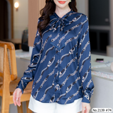 Maristar : No.2139 เสื้อแขนยาวพิมพ์ลาย | Printed Long Sleeve Blouse