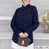 Miss Daisy : No.2081 เสื้อแขนยาวสีพื้น | Solid Long Sleeve Blouse
