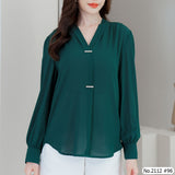 Maristar : No.2112 เสื้อแขนยาวสีพื้น | Solid Long Sleeve Blouse