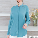 Maristar : No.2087 เสื้อแขนยาวสีพื้น | Solid Long Sleeve Blouse