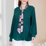 Miss Daisy : No.2083 เสื้อแขนยาวสีพื้น | Solid Long Sleeve Blouse