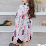 Maristar : No.2129 เสื้อแขนยาวพิมพ์ลาย | Printed Long Sleeve Blouse
