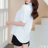 Maristar : No.2121 เสื้อแขนสั้นสีพื้น | Solid Short Sleeve Blouse