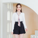 Miss Daisy : No.2083 เสื้อแขนยาวสีพื้น | Solid Long Sleeve Blouse