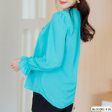 Vertier : No.81063 เสื้อแขนยาวสีพื้น | Solid Long Sleeve Blouse