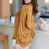 Maristar : No.2133 เสื้อแขนยาวสีพื้น | Solid Long Sleeve Blouse