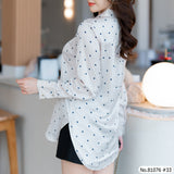 Vertier : No.81076 เสื้อแขนยาวพิมพ์ลาย | Printed Long Sleeve Blouse