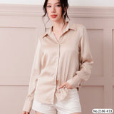 Maristar : No.2166 เสื้อแขนยาวสีพื้น | Solid Long Sleeve Blouse