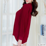 Miss Daisy : No.2103 เสื้อแขนยาวสีพื้น | Solid Long Sleeve Blouse