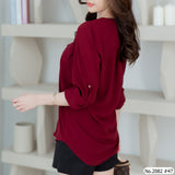 Miss Daisy : No.2082 เสื้อแขนยาวสีพื้น | Solid Long Sleeve Blouse