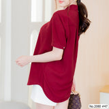 Miss Daisy : No.2080 เสื้อแขนสั้นสีพื้น | Solid Short Sleeve Blouse