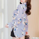 Miss Daisy : No.2115 เสื้อแขนยาวพิมพ์ลาย | Printed Long Sleeve Blouse