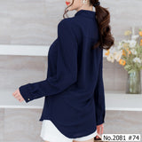 Miss Daisy : No.2081 เสื้อแขนยาวสีพื้น | Solid Long Sleeve Blouse