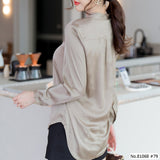 Vertier : No.81068 เสื้อแขนยาวสีพื้น | Solid Long Sleeve Blouse