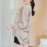 Miss Daisy : No.2108 เสื้อแขนยาวสีพื้น | Solid Long Sleeve Blouse
