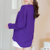 Maristar : No.2086 เสื้อแขนยาวสีพื้น | Solid Long Sleeve Blouse