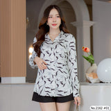 Maristar : No.2162 เสื้อแขนยาวพิมพ์ลาย | Printed Long Sleeve Blouse