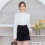 Miss Daisy : No.2081 เสื้อแขนยาวสีพื้น | Solid Long Sleeve Blouse