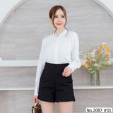 Maristar : No.2087 เสื้อแขนยาวสีพื้น | Solid Long Sleeve Blouse