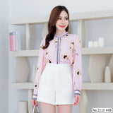 Miss Daisy : No.2113 เสื้อแขนยาวพิมพ์ลาย | Printed Long Sleeve Blouse
