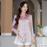 Maristar : No.2165 เสื้อแขนยาวสีพื้น | Solid Long Sleeve Blouse