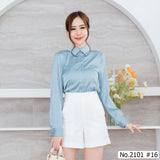 Maristar : No.2101 เสื้อแขนยาวสีพื้น | Solid Long Sleeve Blouse
