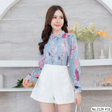 Maristar : No.2129 เสื้อแขนยาวพิมพ์ลาย | Printed Long Sleeve Blouse