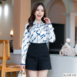 Maristar : No.2139 เสื้อแขนยาวพิมพ์ลาย | Printed Long Sleeve Blouse