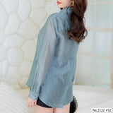Maristar : No.2122 เสื้อแขนยาวสีพื้น | Solid Long Sleeve Blouse