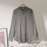 Maristar : No.2158 เสื้อแขนยาวสีพื้น | Solid Long Sleeve Blouse