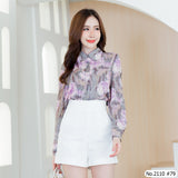 Maristar : No.2110 เสื้อแขนยาวพิมพ์ลาย | Printed Long Sleeve Blouse