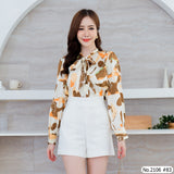 Miss Daisy : No.2106 เสื้อแขนยาวพิมพ์ลาย | Printed Long Sleeve Blouse
